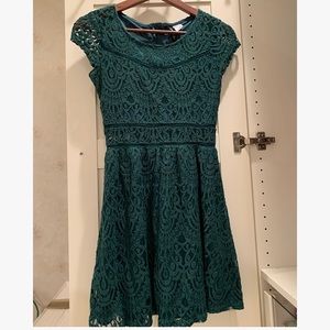 Emerald Green Lace Dress
